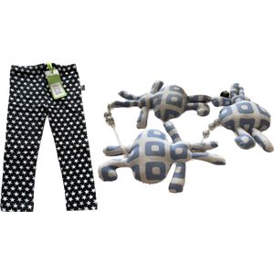 Setje - Billy Lilly - Babykleding - legging - navy wit - ster - meisjes + boxemobiel - blauw 3