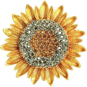 Zonnebloem broche 4 cm