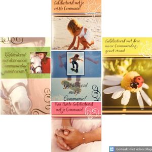 5 Luxe Communie Wenskaarten - Kaart Wens Kaart Communie Plechtig Kerk Christelijk - Communion Kommunion - Eerste Communie - Meisje Jongen - 16.2x11.5cm - 5 Motieven - Met Envelop - Touche Cards