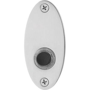 Jaren 30 deurbel ovaal 80x38x2 mm RVS gepolijst