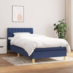 The Living Store Boxspringbed - Pocketvering - 100x200 cm - Blauw