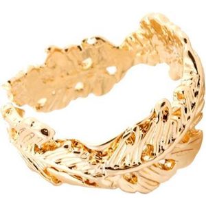 24/7 Jewelry Collection Blad Ring Verstelbaar - Verstelbare Ring - Róse Goudkleurig
