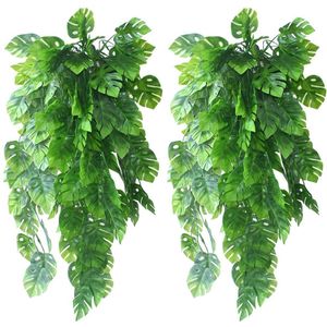 Goodivery ® Kunstmatige Groene Hangplanten voor Binnen- en Buitendecoratie, Tropische Palmbladeren en Klimopslinger