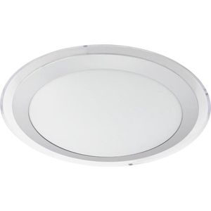 EGLO Competa 1 - Wand/Plafondlamp - 1 Lichts - Ø335mm. - Wit, Zilver, Helder