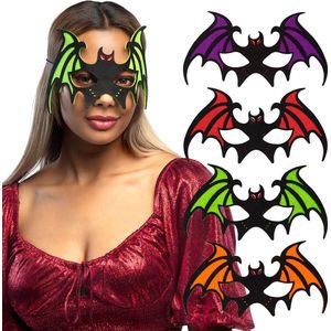Boland - Vilten oogmasker Vleermuis assorti - Volwassenen - Vleermuis - Halloween en Horror