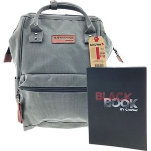 Unieke Gruww Rugzak - Inclusief Notitieboek Zwart - De handige laptop tas - pewter (grijs) unique