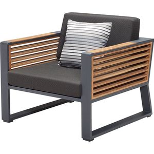 New York lounge tuinstoel aluminium antraciet teak