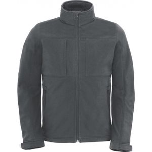 Outdoorjas Hooded Softshell/men met afneembare capuchon B&C Collectie maat 3XL Donkergrijs