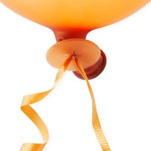 Ballon Snelsluiters Oranje met lint 100 stuks