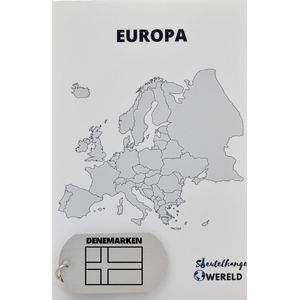 Denemarken Sleutelhanger inclusief kaart – Denemarken cadeau – beste land- Leuk kado voor je Vriend om te geven - 2.9 x 5.4CM