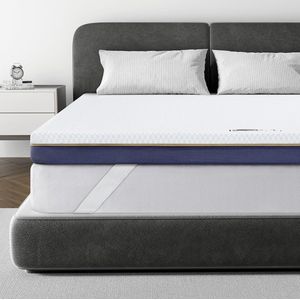 120 x 200 cm, 7,5 cm hoogte H3 en H2 gel traagschuim topper, Oeko-Tex®-gecertificeerd, gelschuim matrastopper, ademende matrastopper voor boxspringbed, hypoallergene overtrek, wasbaar