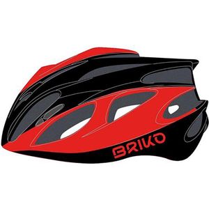 Briko Fietshelm Race unisex Zwart Rood - Kiso Bike Helmet Shiny Black Red - M