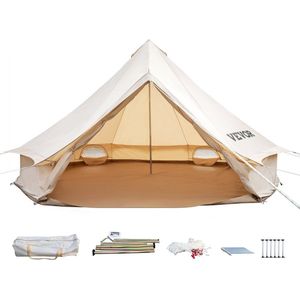 3m Bell Tent Outdoor Glamping Canvas Tent Katoenen Tipi Tent voor Kamperen Waterdicht voor Familie Kamperen Buiten Jagen voor Alle Seizoenen