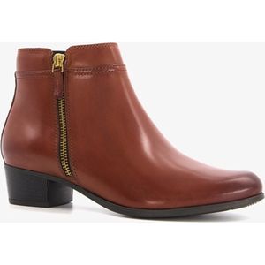 Hush Puppies leren dames enkellaarsjes cognac - Maat 37