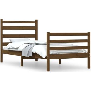 VidaXL Bedframe Massief Grenenhout Honingbruin 90x200 cm