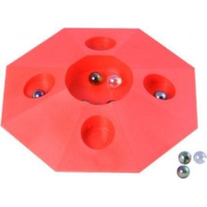 knikkerpot Super met knikkers 22 cm rood