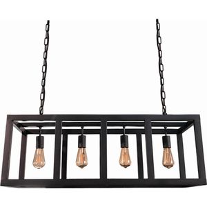 USEled - Hanglamp Rotello - E27 - Zwart - Industriële hanglamp - Eetkamer tafel -