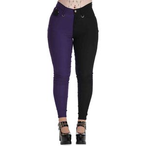 Banned - Bailey Half And Half Broek rechte pijpen - 2XL - Rood/Zwart