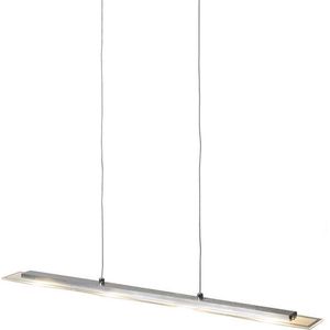 QAZQA platina - Moderne LED Dimbare Hanglamp met Dimmer - 4 lichts - L 850 mm - Staal - Woonkamers-sSlaapkamers-sKeuken