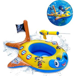 Opblaasbootje Kinderen – Opblaasboot - Opblaasbaar Zwembadspeelgoed – Baby Float – Rubberboot – Zwemhulp Baby – Met Waterpistool