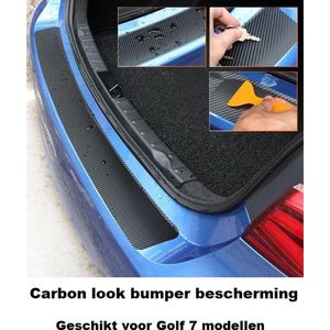Carbon Look Bescherm Folie Achterbumper Bumper Vw Golf 7 Hatchback en Variant Kofferbak Instap Tsi Gti Fsi Dsg R20 R Line