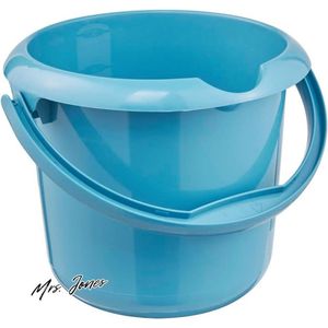 Mrs. Jones Mika Eco Line emmer met tuit en geïntegreerde meetschaal - ergonomische handgreep - 5 liter - blauw - Eco Sky Blue .