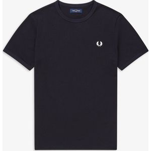 Fred Perry Ringer regular fit T-shirt M3519 - korte mouw O-hals - blauw - Maat: L