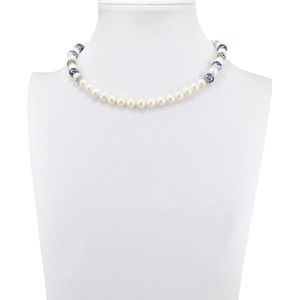 Proud Pearls® parelketting met Delfts blauw