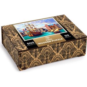 Wooden City Puzzel: OLD SHIPS IN HARBOUR 505/50, in hout, 8+