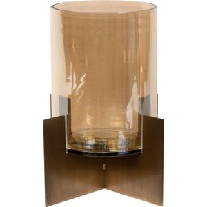 Atmooz - Kaarshouder Giada - 30 cm Hoog - Met Glaswerk Ø 17 cm - Stijlvolle Tafeldecoratie voor Elegant Interieur