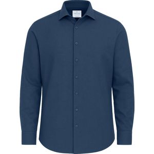 Vercate - Strijkvrij Kreukvrij Overhemd - Blauw - Regular Fit - Bamboe Katoen - Lange Mouw - Heren - Maat 38/S