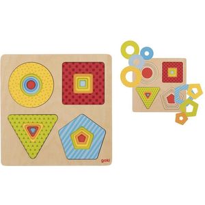 Goki Puzzle warstwowe - 4 ksztaĹ‚ty geometryczne