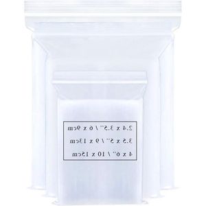 Transparante hersluitbare zakken met druksluiting - geschikt voor levensmiddelen - 60x90mm 90x130mm 100x150mm 50mµ diepvrieszakjes