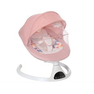 YMA® Roze Baby Elektrische Schommelstoel - Babyswing - Baby Wipstoel met 5 puntgordel - Met Afstandsbediening Speelboog Zonnekap en Klamboe