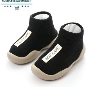Antislip baby schoentjes - eerste loopschoentjes – Completebabyuitzet - maat 24.5 – 2/3 jaar – 14 cm -zwart