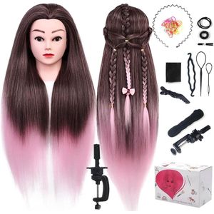 Oefenhoofd Kapper 60 cm - Mannequin Hoofd met 100% Kunsthaar voor Kapsels