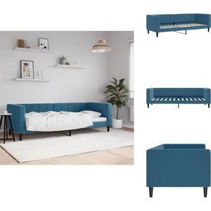 vidaXL Slaapbank - Slaapbanken - Bedbank - Bankbed - Slaapbank 80x200 cm fluweel blauw