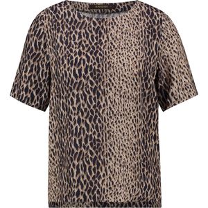 Supertrash - Top - Blouse Dames - Shirt - Korte Mouw - Panterprint - 38