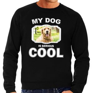 Golden retriever honden trui / sweater my dog is serious cool zwart - heren - Golden retrievers liefhebber cadeau sweaters L