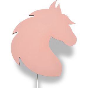 Houten wandlamp kinderkamer | Paard - Terra roze | toddie.nl