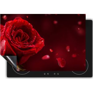 Chefcare Inductie Beschermer Romantische Rode Roos - 59x51 cm - Afdekplaat Inductie - Kookplaat Beschermer - Inductie Mat