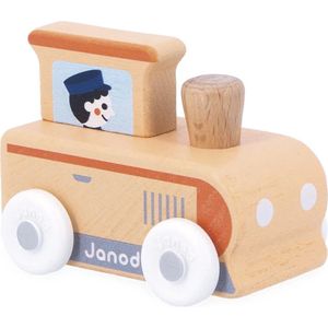 Janod Cross Roads - Houten Trein - Kleine, Makkelijk Te Hanteren Locomotief - Stimuleert De Fijne Motoriek En Fantasie - Geschikt Vanaf 1 Jaar