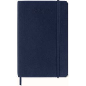 Moleskine 18 Maanden Agenda - 2024/25 - Wekelijks - Pocket - Zachte Kaft - Saffier Blauw