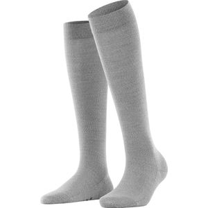 FALKE Softmerino warme ademende merinowol katoen kniekousen dames grijs - Maat 41-42