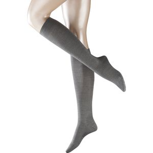 FALKE Softmerino Kniehoge Sokken versterkte kniekousen zonder patroon ademend lang effen warm dik winter Merinowol Katoen Grijs Dames sokken - Maat 41-42