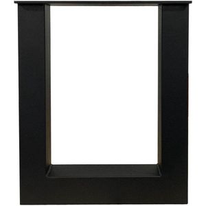 Stalen U tafelpoot zwart gepoedercoat 36 bij 4 cm en hoogte 42 cm (koker 6 x 6 cm) - 2 stuks