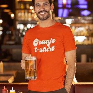 Oranje Koningsdag T-shirt - Maat 4XL - Tekst Oranje T-shirt