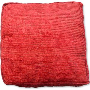 Kelim poef Rood - Bohemian vloerkussen - handgeweven uit natuurlijke materialen - ongevuld