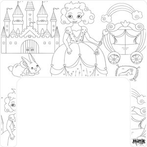 Matta Kids - Prinses kasteel - Herbruikbare Kleurplaat en Veegplacemat - Past op Ikea Antilop