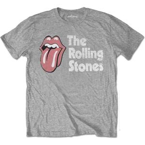 The Rolling Stones - Scratched Logo Heren T-shirt - XL - Grijs